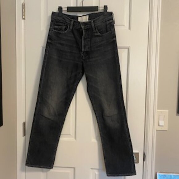 Mother High Rise Straight Leg Black Jeans - Picture 3 of 5